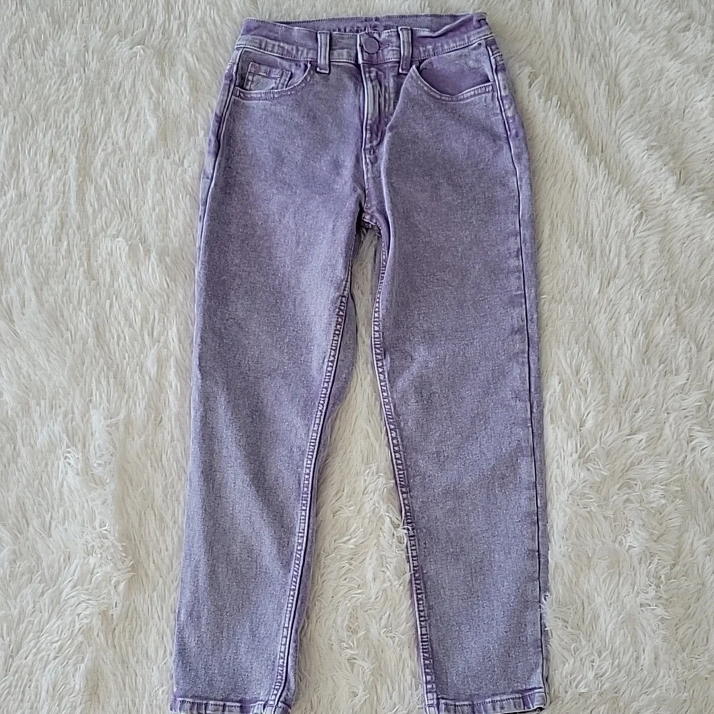 Justice Jeans Bundle 3 Pairs Size 12 Slim Mini Mom Dark, Flippy Sequins, Purple